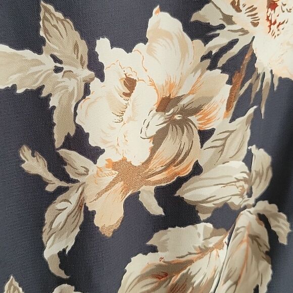 S LULU'S BLACK TAN FLORAL  LONG SLEEVE STRETCH WAIST ROMPER W/ POCKETS SMALL - Picture 11 of 16